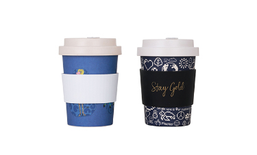 Reusable Bamboo Coffee Cup with Screw Lid
